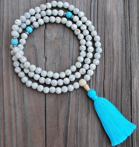 Lotus Turquoise mala beads