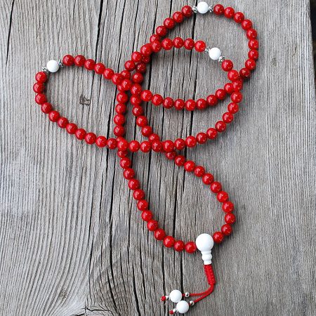 Red Coral Mala Prayer Beads 1