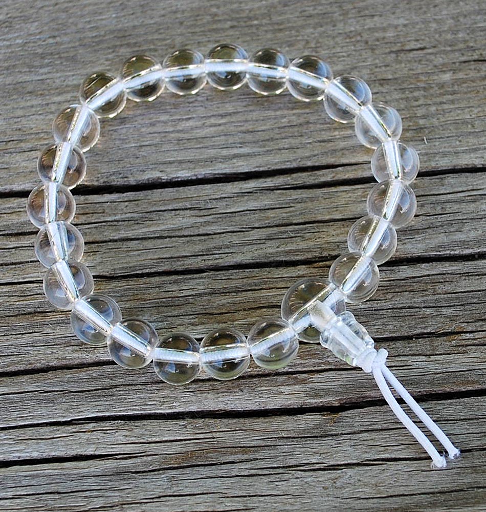 Pack Of 3 Friendship Glass Beads Bracelet (Light Green ,White, Transparent)