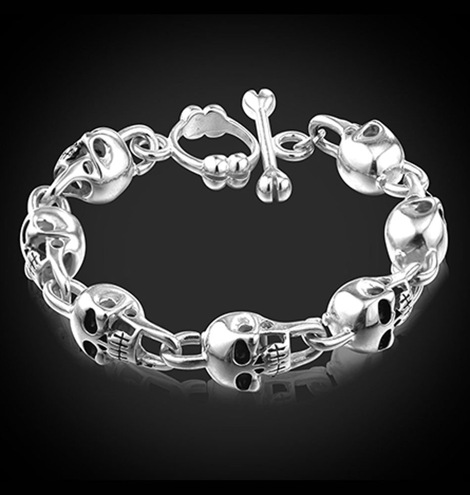 Update more than 83 mens sterling silver skull bracelet super hot - in ...