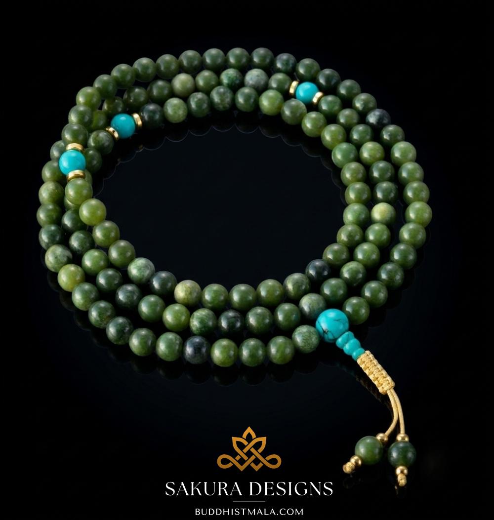 Jade and Turquoise Mala Beads - Sakura Designs