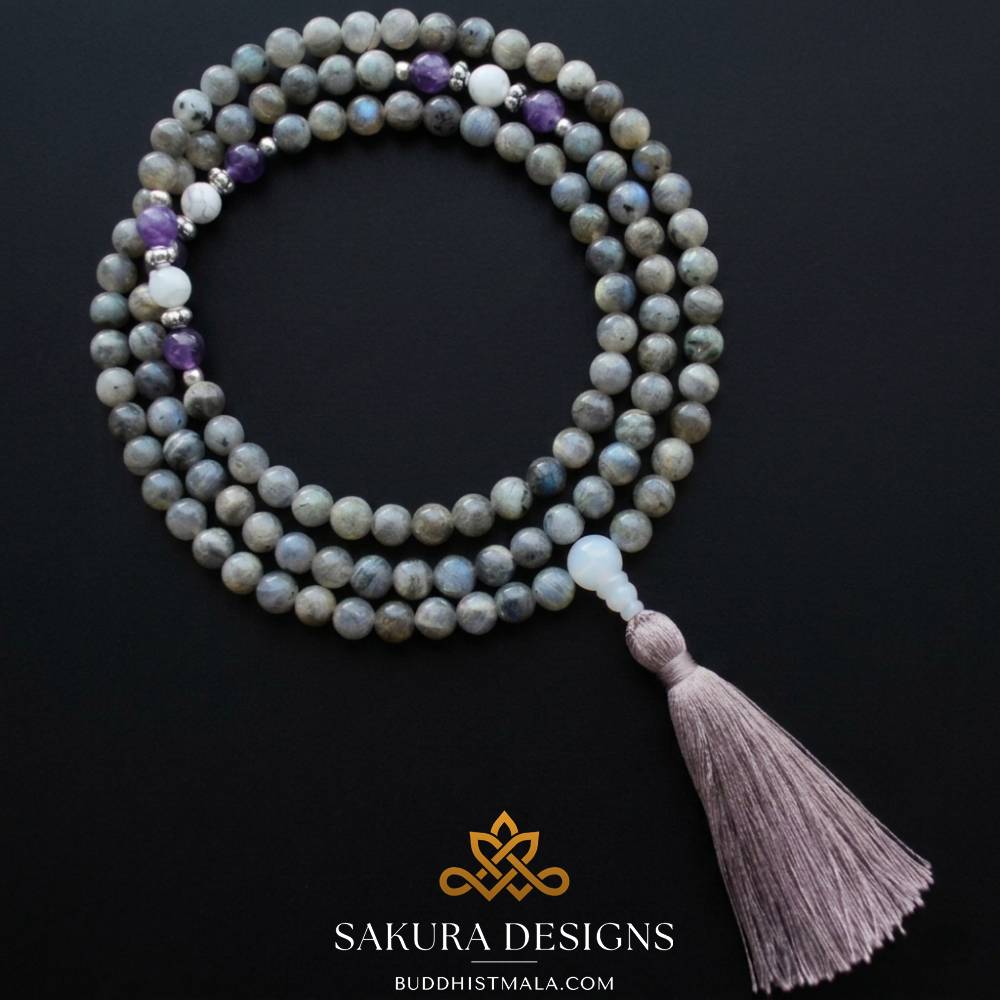 Labradorite and Moonstone Mala