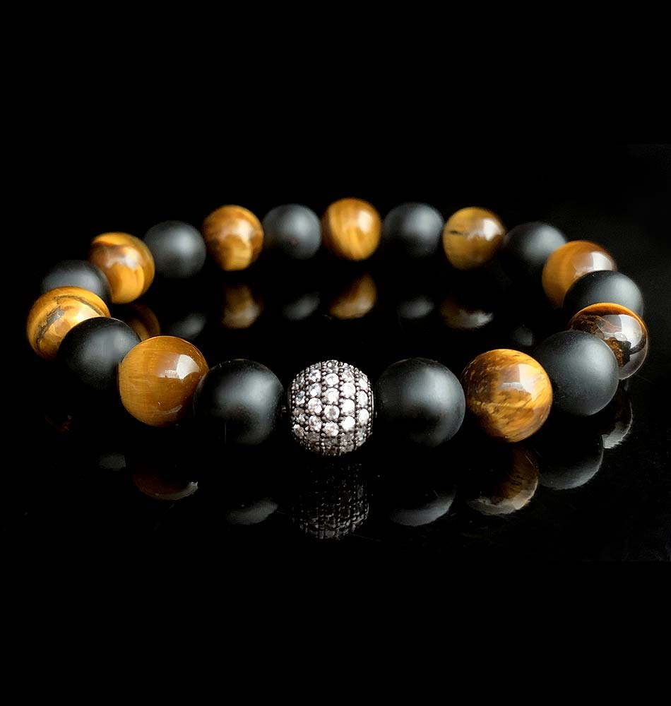Mens Buddha Bracelet - Buddhist Jewelry - Tiger Eye Bracelet for Men