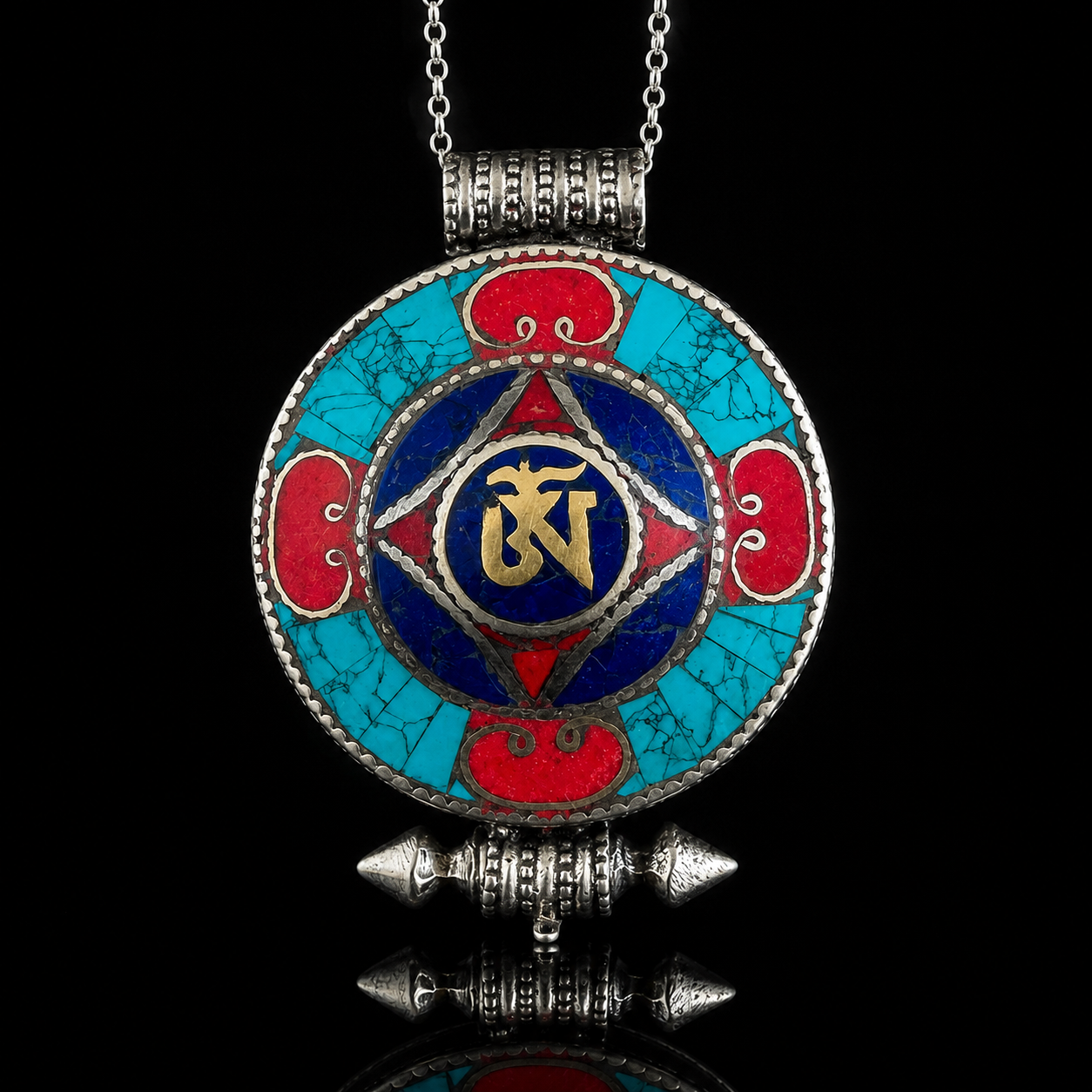 Tibetan-Ghau-Locket-Pendant-Stone-Chip