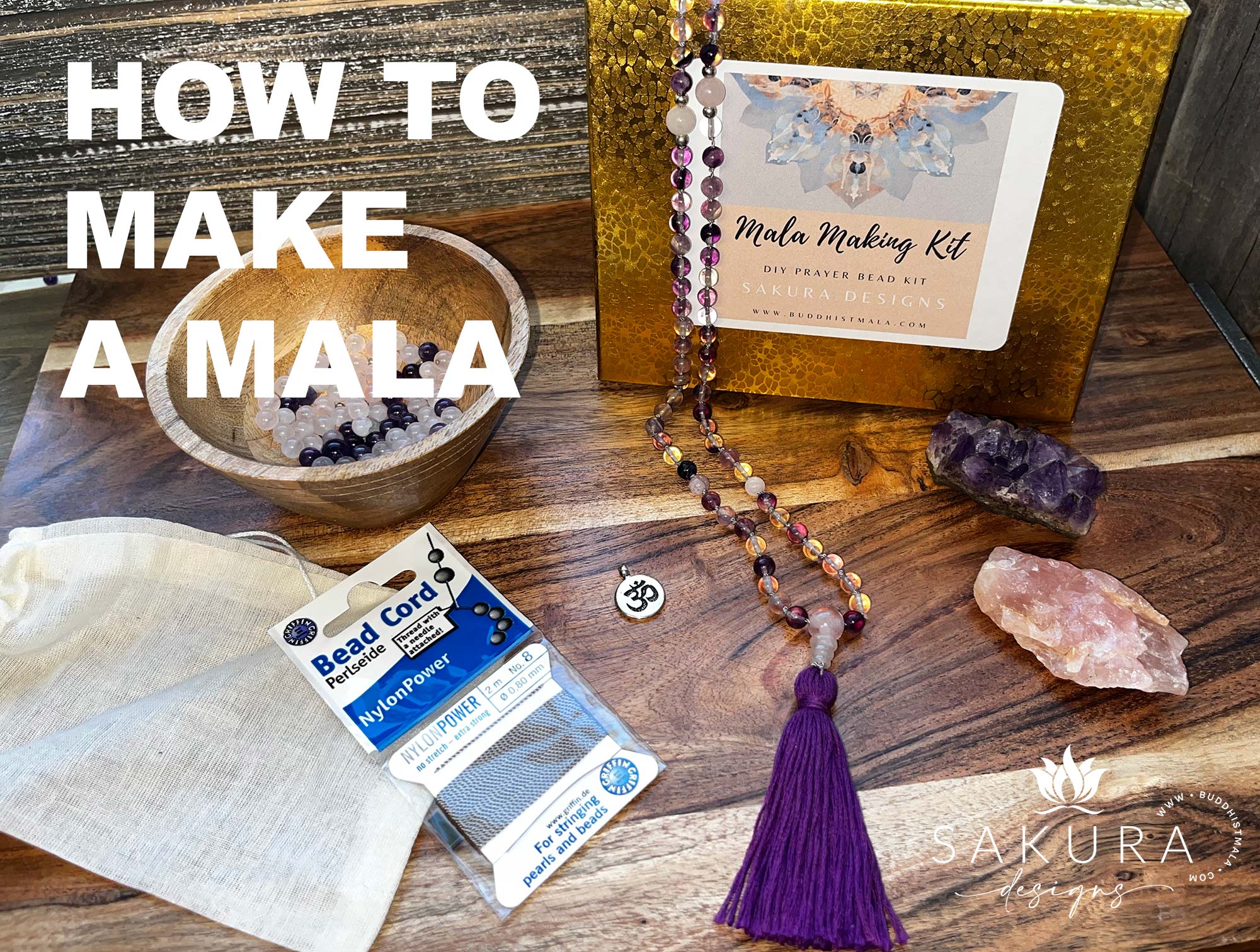 Diy How To Make Knotted Mala Prayer Beads Sakura Designs