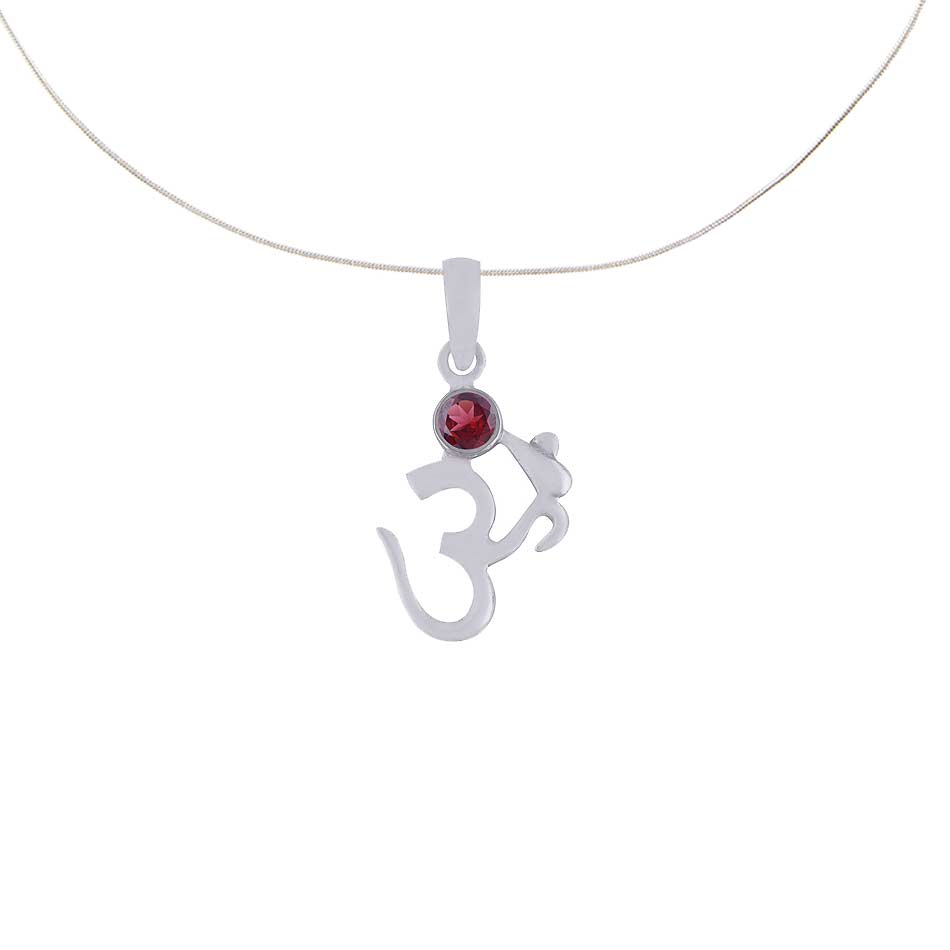 sterling-om-pendant-garnet